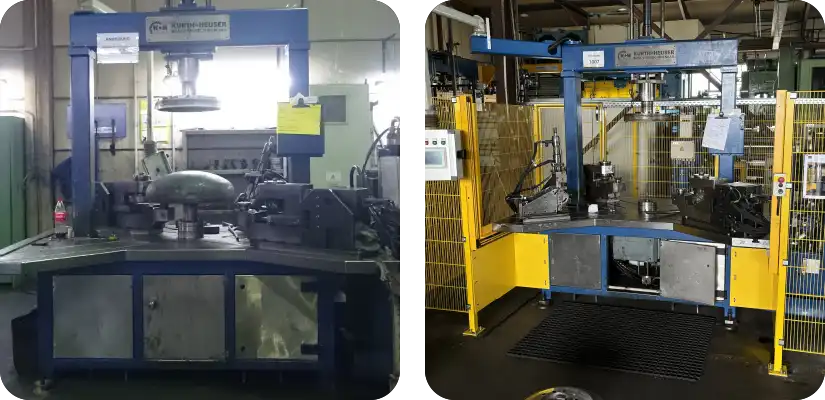 Condition of the machine before and after refurbishment by KURTH + HEUSER